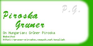 piroska gruner business card