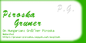 piroska gruner business card